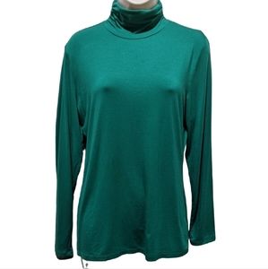Women's Style & Co Green Long Sleeve Turtleneck Shirt